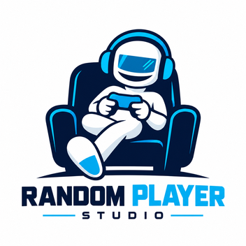 Random Player Studio logo: an astronaut with headphones playing with a controller in an armchair